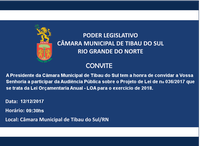 CONVITE - Audiência Publica - LOA exercício 2018